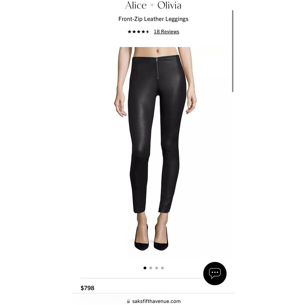 Alice and Olivia front zip leather leggings